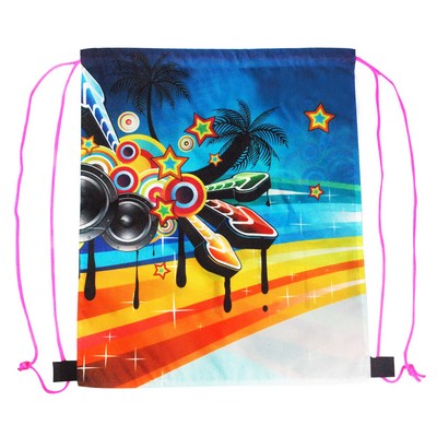 Polyester Drawstring Backpack w/Dye Sublimation (14"x17")