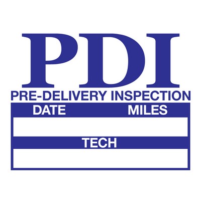 PDI Pre-Delivery Inspection Static Decal (Set of 100)