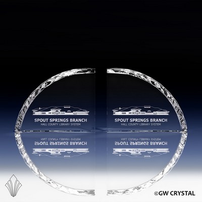 Sierra Crystal Book End Set (5" x 6 ¼" x 1 5/8")