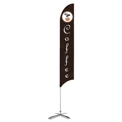 Coffee Pre Printed 15' G7 Feather Flag - Design 3