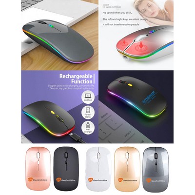 Kidder LED Wireless Mouse with Built-in rechargeable battery (Grey)