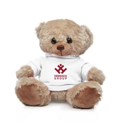 Milo Plush 6" Bear & T-Shirt - White