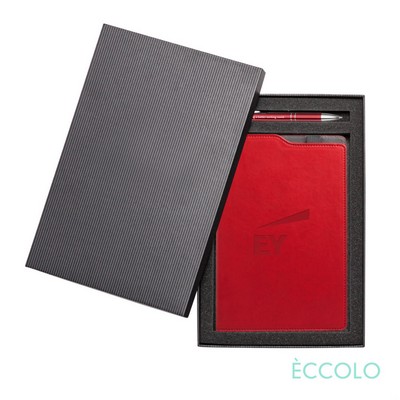 Eccolo® Soca Journal/Clicker Pen Gift Set - (M) Red