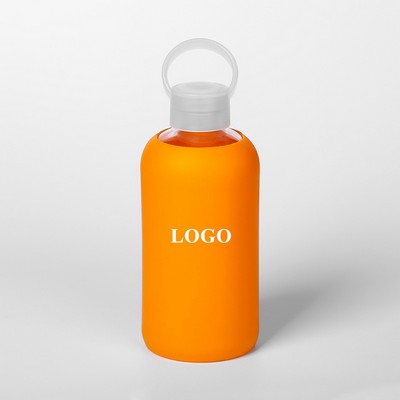 Silicone Sleeved Glass Water Bottle