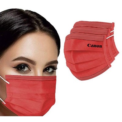 Disposable Masks In Red, Black, Pink, Gray, Blue - Printed