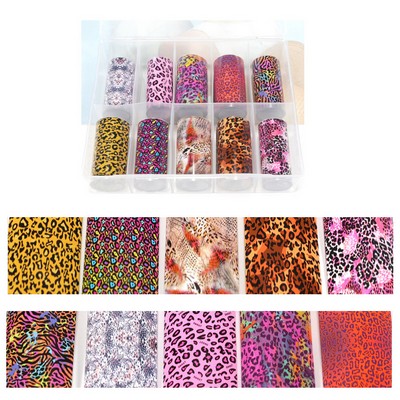 Nail Art Foil Transfer Stickers Set (10 rolls)