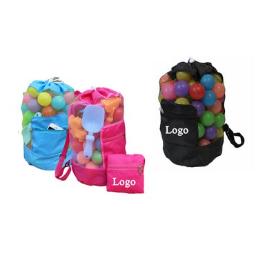 Beach Toys Mesh Drawstring Backpack