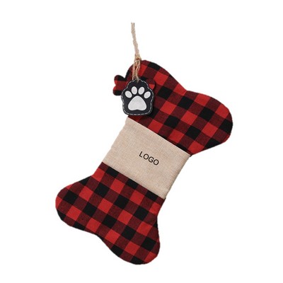 Bone Shape Hanging Pets Stockings for Dogs Christmas