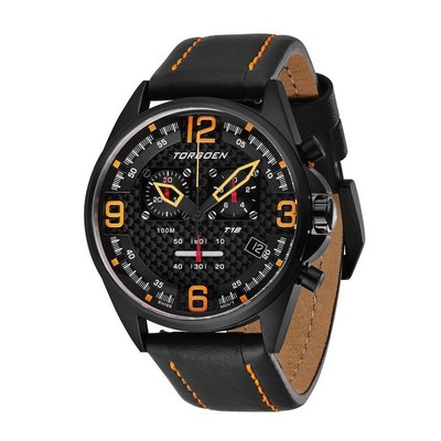 Torgeon Black Silicone T18 Carbon Men's Watch