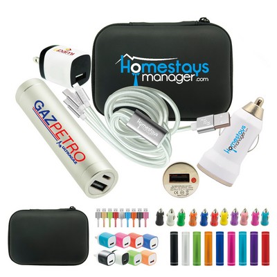 TechBank Mobile Power Bank Accessory Kit in Zipper Pouch