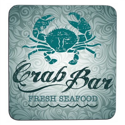 3.75" Square Polyester Coaster with Rubber Back