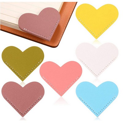 PU Leather Heart Shaped Bookmark