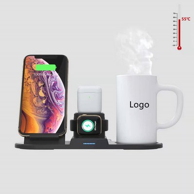 4 in 1 Multfunction Wireless Charger with Coffee Mug Warmer