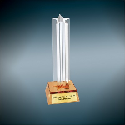 7.5" Gold Star Column Acrylic Award