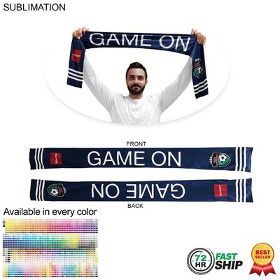 72 Hr Fast Ship - Sublimated Soccer Football Stadium Scarves, 6x60, Sublimated edge to edge 2 sides