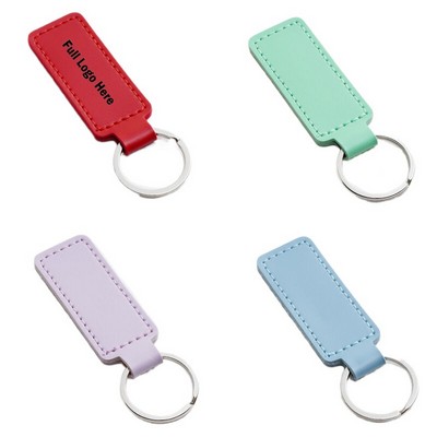 Classic PU Leather Rectangle Key chains