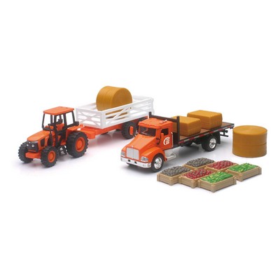 1:43 Scale Kubota® M5 Farm Tractor & Hay Set (u)