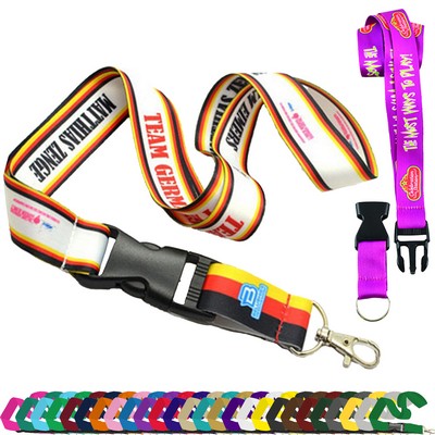 5/8" Sublimated Lanyard w/ Buckle Release Badge Holder