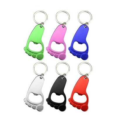 Aluminum Foot Shaped Bottle Opener Keychain