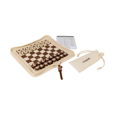 Game on! Chess and Checkers Gift Set - Natural