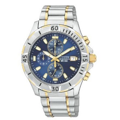 Citizen® Men's Quartz Two-Tone Stainless Steel Watch w/Blue Dial