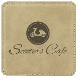 Square Light Brown Leatherette Coaster