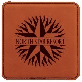 Square Rawhide Leatherette Coaster