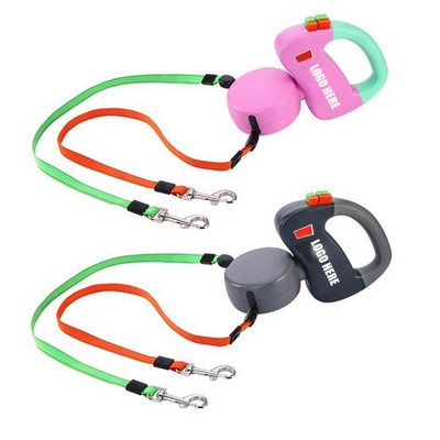 Two Dog Reflective Retractable Pet Leash