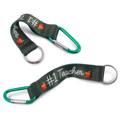 3/4" Dye Sublimation Carabiner Pocket Lanyards w/ Keyring