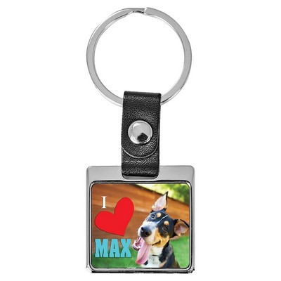 1" Square Metal Keychain