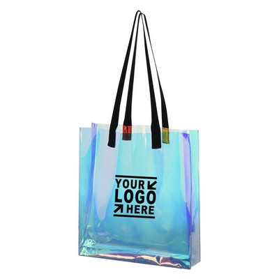 Iridescent PVC Clear Tote Bags