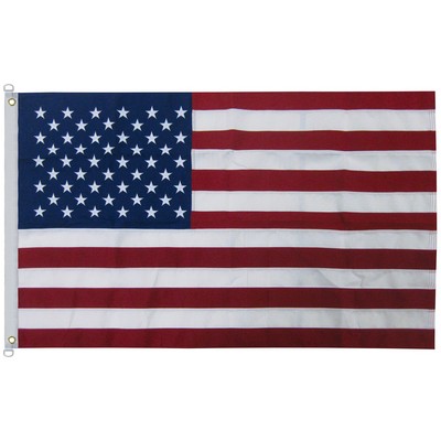 5' X 8' 2-ply Polyester U.S. Flag with Heading and Grommets (Imported)