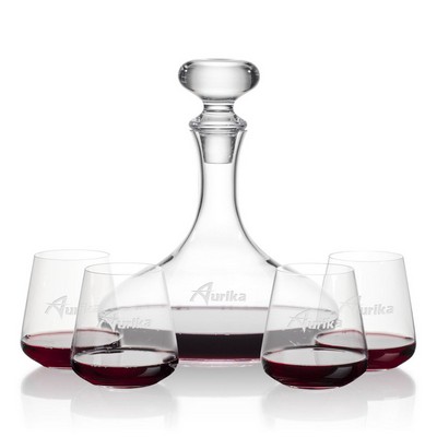 Stratford Decanter & 4 Breckland Stemless Wine