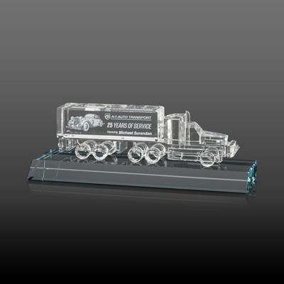 Crystal 18 Wheeler on Base (3D) - Optical/Clear 5"