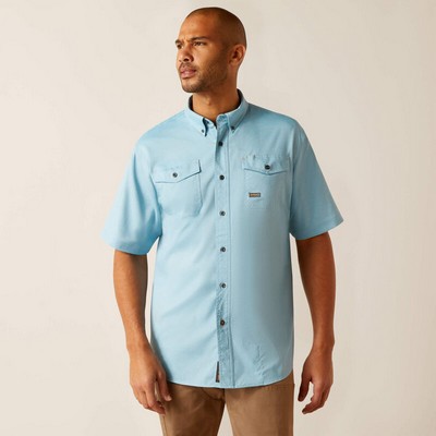 Ariat® Men's Bluejay Heather Rebar® Made Tough VentTEK™ Short Sleeve Work Shirt