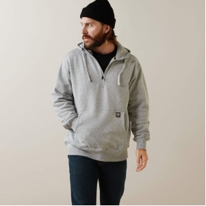 Rebar® Heather Gray Space Dye Workman ¼ Zip Hoodie