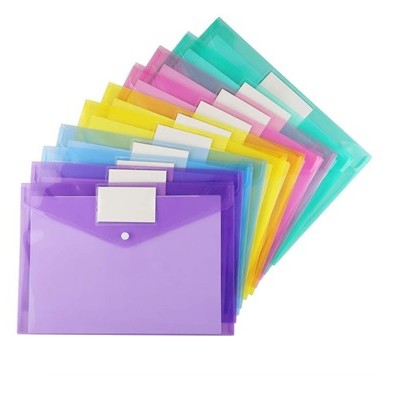 A4 Size File Envelopes with Label Pocket & Snap Button