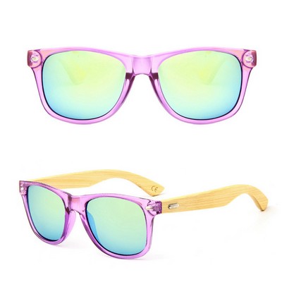 Wood Temple Laser Frame Sunglasses