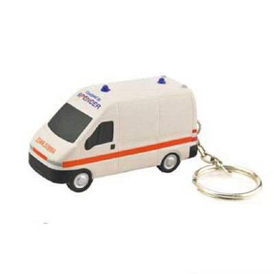 Ambulance Shaped Stress Reliever w/Keychain