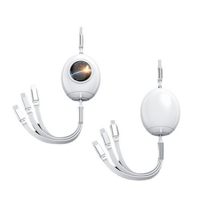 3-in-1 Retractable Egg Shaped Charging Cable