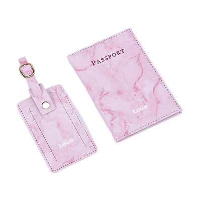 Marble Passport Cover and Luggage Tag Set