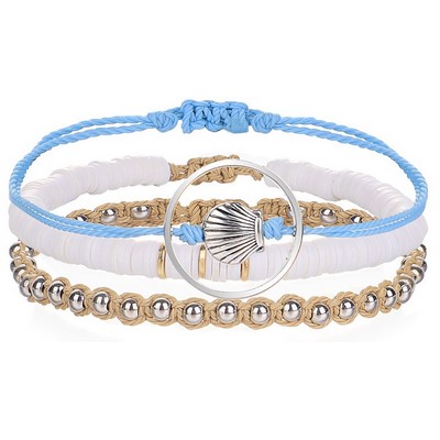 3 Piece Set Shell Rope Bracelet