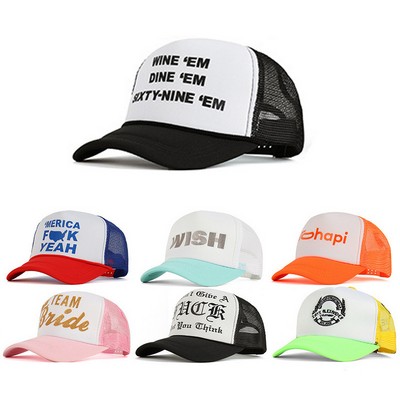 5 Panel Foam Front Mesh Back Trucker Cap