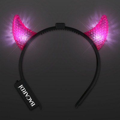 Pink Horns LED Headbands, Facetted Multi-Function - Domestic Print