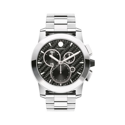 Movado Vizo Men's Stainless Steel Watch w/Black Carbon Fiber Dial