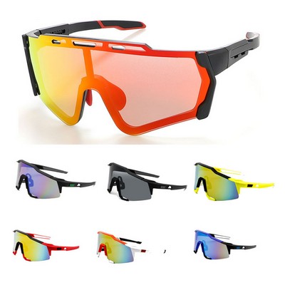 Sports Mirror Sunglasses & Color Lens Imprint