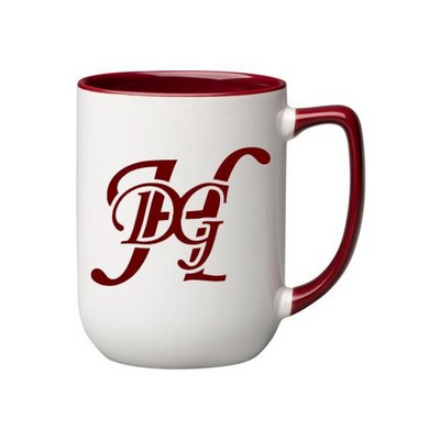 17 oz. Burgundy In and Handle / White Out Arlen Mug