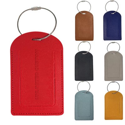 PU Luggage Tag with Metal Straps