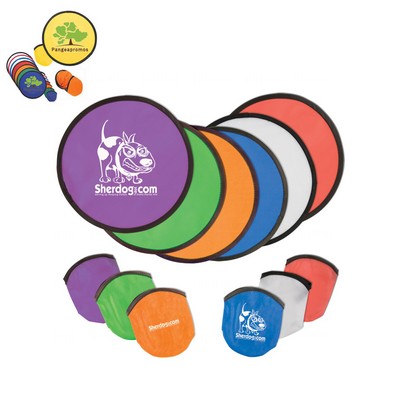 Polyester Folding Frisbee Fan With Pocket(Free shipping)