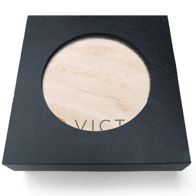 Absorbent Stone Coaster w/Upscale Digital Bkgnds | Square | 4" x 4" | Set of 1 | Black Box